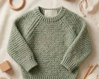 Crochet Baby Sweater Pattern | Oversized Raglan Pullover PDF