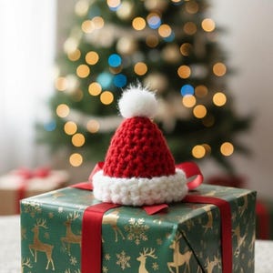 Mini Santa Hat Crochet Pattern PDF | Easy Beginner Amigurumi | Christmas Ornament Crochet | Holiday Decor Pattern | Instant Download