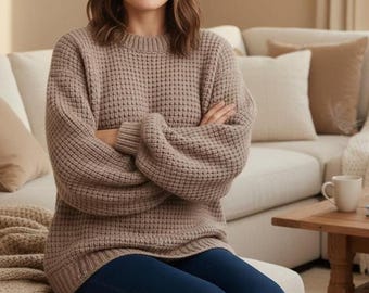 Rosemarie Pullover Häkelanleitung PDF | Einfacher strukturierter Pullover & Strickjacke | Anfängerfreundlich | Sofort Download