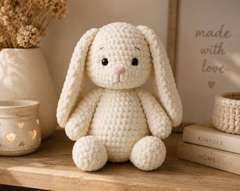 Hase häkeln Muster, PDF, Plüschtier Häschen Amigurumi Häkeln, anfängerfreundliches Kaninchen häkeln, digitaler Download, Häschen-Spielzeug