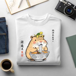 Kawaii Capybara Ramen T-Shirt: Anime Foodie Gift