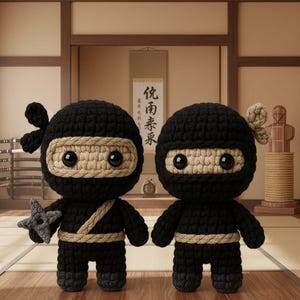 Amigurumi Ninja Häkelanleitung | 2-in-1 Ninja Plüschtier PDF Download