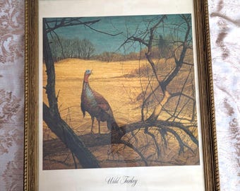 Cartel promocional vintage de WILD TURKEY Kentucky Straight Bourbon Whiskey.