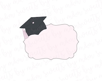 Aria Plaque With Grad Cap Cookie Cutter - Graduation