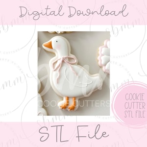 Silly Goose With Bow Cookie Cutter STL
