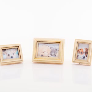 Miniature Picture Frames with Replaceable Photo Dollhouse 1:12 Scale