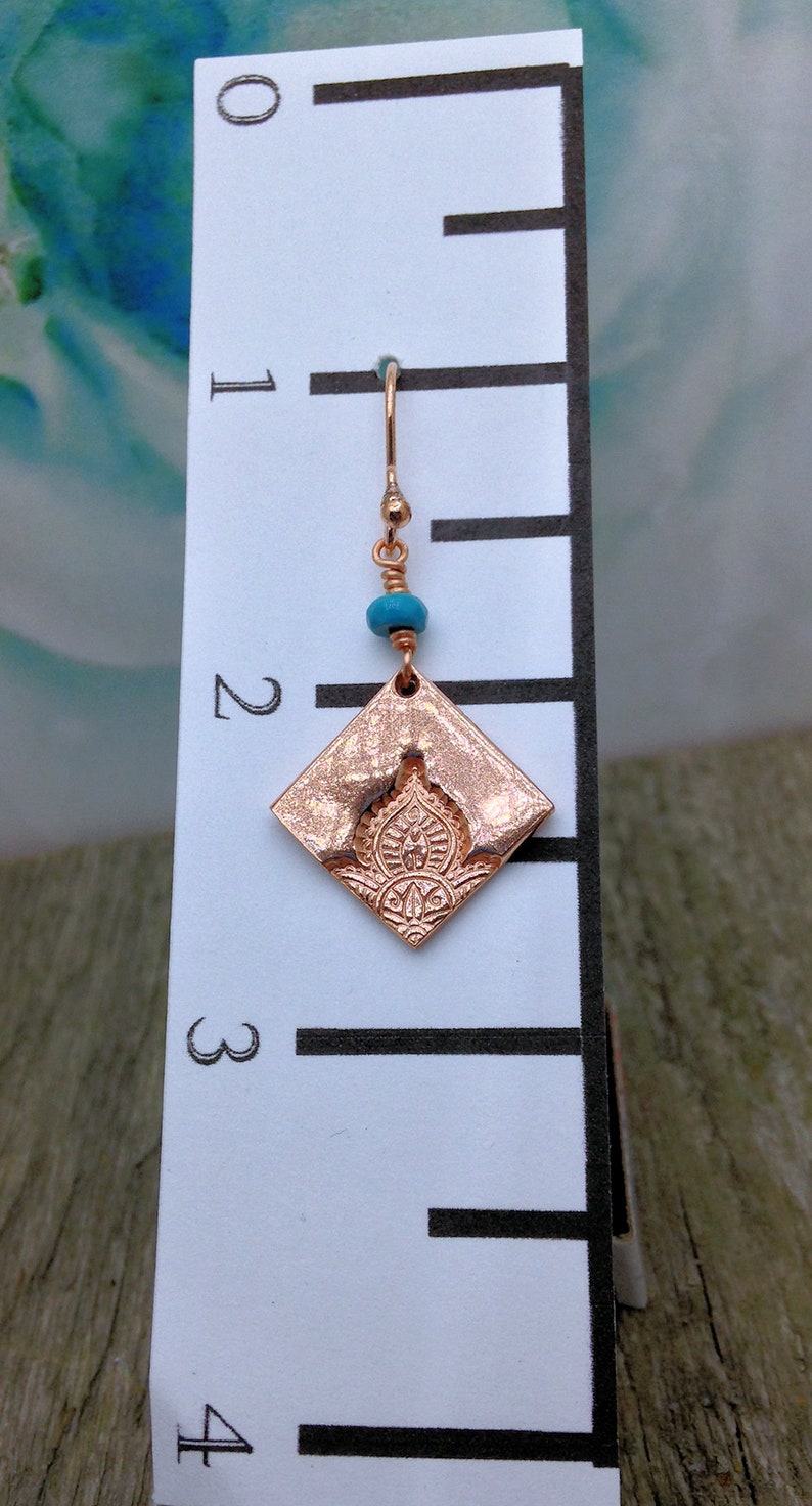 Dangle Earrings Boho Dangle Earrings Copper /& Turquoise Dangle Earrings Copper Dangle Earrings