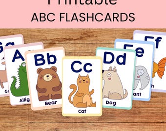 Animal ABC Flashcards: Printable Alphabet Cards (PDF Download)