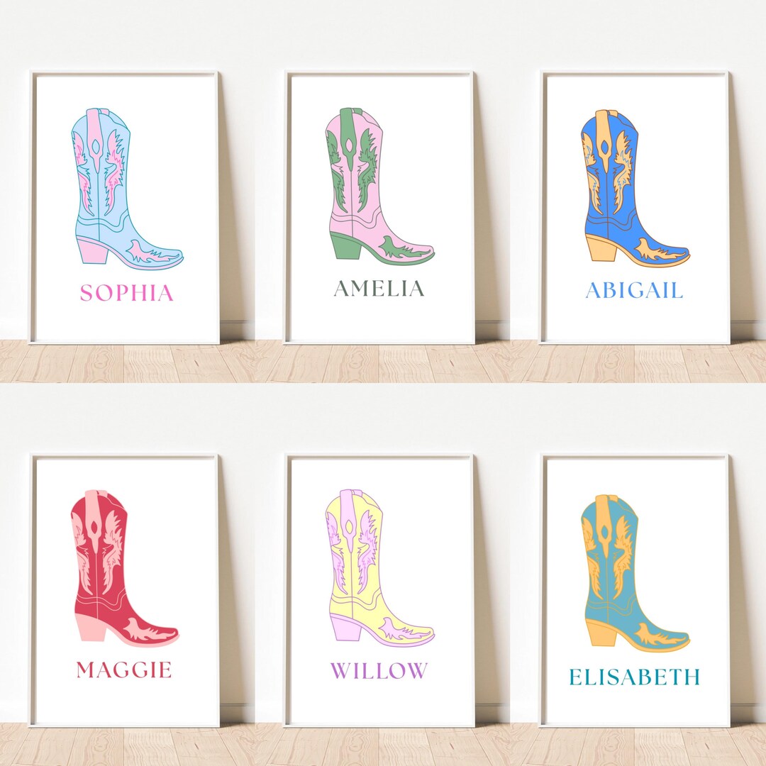 Name Patterns Boot Custom Cowgirl Boot Name Print (digital Download) - Etsy