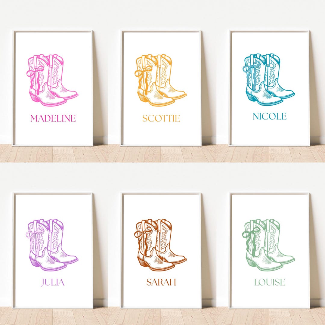 Name Patterns Boot Custom Cowgirl Boots Name Print (digital Download) - Etsy