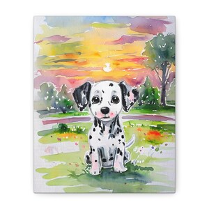 Watercolor Dog Canvas Print, Pet Lover Wall Art, Dalmatian Decor, Kids Room Artwork, Dog Lover Gift, Home Wall Decor