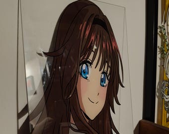 Anime Glass Painting A4 - Kaoruko Waguri