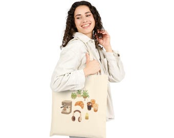 CafePress 'Run Hard Eat Cupcakes' Canvas Tote Bag - Natural Reusable Shopping Bag With Fun Saying
