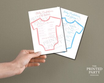 Baby Predictions and Advice Game, Baby Shower Activity, Advice to Parent 5x7, Printable Template