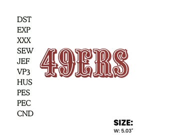 Borduurontwerp met 49ERS-hoedlogo – direct digitaal downloaden