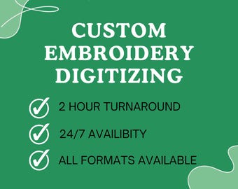 Custom Embroidery Digitizing – Convert Logo or Image into DST, Pes, Jef, Exp, Vp3 Files