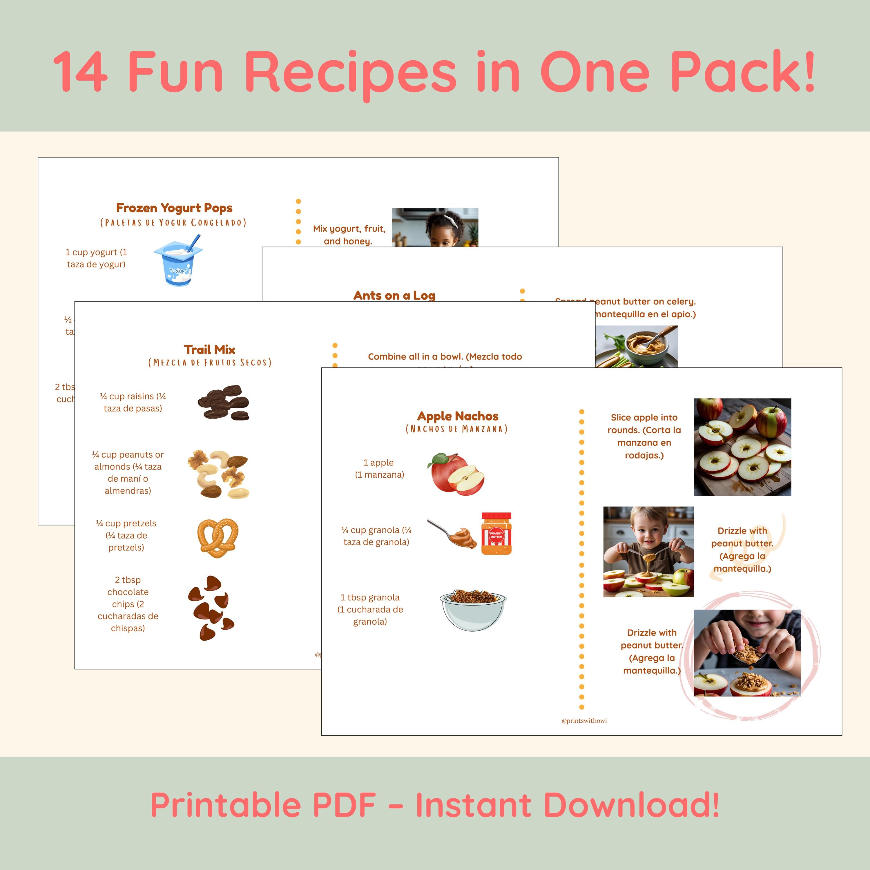 Bilingual Visual Recipe Cards for Kids | Montessori Cooking (PDF) - Etsy UK