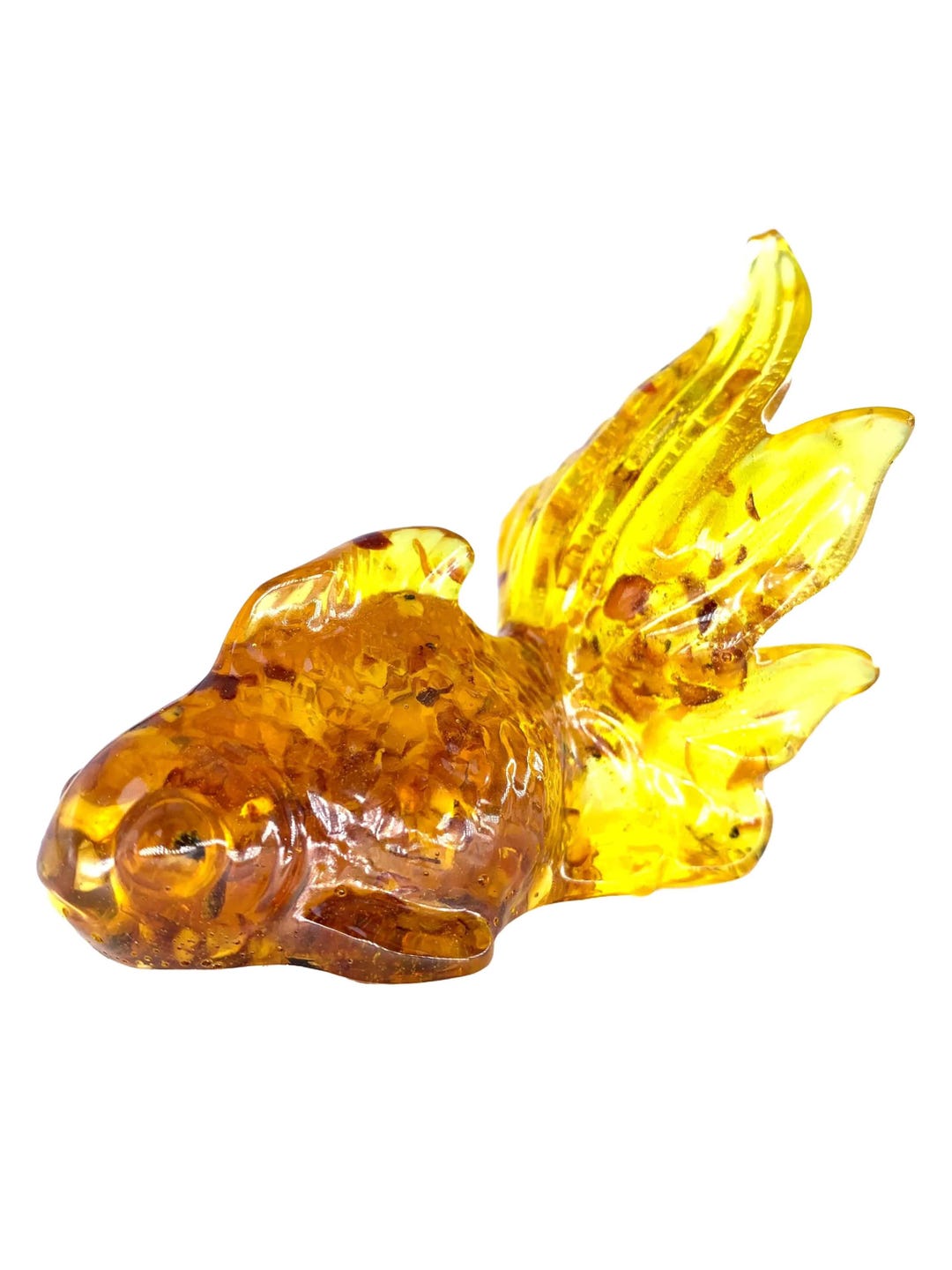 USA Handmade Goldfish Figurine NATURAL Baltic Amber Home Decor KIZIMA ...