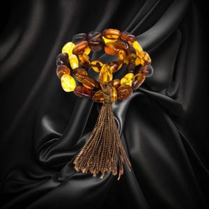 Rosario musulmán de ámbar báltico hecho a mano de 33 cuentas / Misbaha de cuentas de oración / Regalo islámico para él / Tasbih de ámbar natural / KIZIMA USA