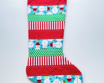 Christmas Stocking - Patchwork Quilted Christmas Stocking