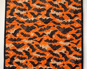 Halloween Bats quilted pillow cover - 18 inches square