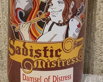 Damsel of Distress Caribbean habanero hot sauce in a 10oz bottle Sadistic Mistress Sauces
