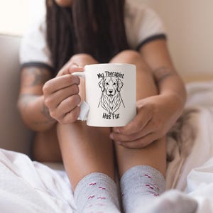 My Therapist Has Fur Mug, Dog Lover Gift, Golden Retriever Cup, Pet Owner Humor, Animal Therapist Mug, Animal Love Coffee Mug