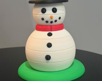Muñeco de nieve giratorio impreso en 3D / Juguete práctico para niños pequeños / Juguete de motricidad fina