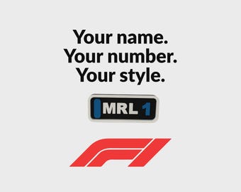 Placa de identificación/iniciales, número y color personalizados para escritorio (impresa en 3D)