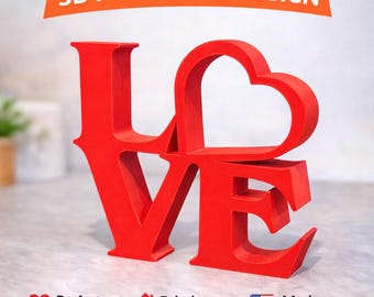 Letrero de amor de San Valentín impreso en 3D / Decoración romántica para el hogar / Regalo para parejas y enamorados