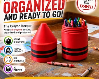 Soporte para crayones personalizado impreso en 3D / Organizador de materiales de arte para niños, almacenamiento de escritorio