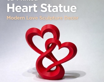 Estatua de corazón impresa en 3D / Escultura de amor moderna decorativa / Regalo de San Valentín y exhibición de arte para el hogar