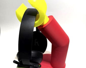 Soporte para auriculares impreso en 3D / Accesorio de audio moderno / Diseño bicolor