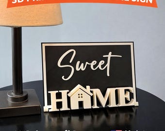 Minijarrón "Dulce Hogar" impreso en 3D / Decoración de postal independiente / Pequeño regalo de inauguración de la casa con soporte