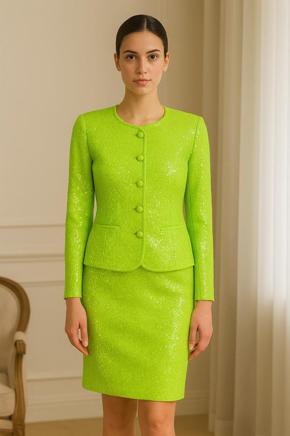lime green dress suit Lime Green Linen 3 Piece Suit  Tweedmaker