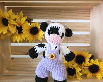 Vaca de Crochê com Macacão - Vaca Leiteira