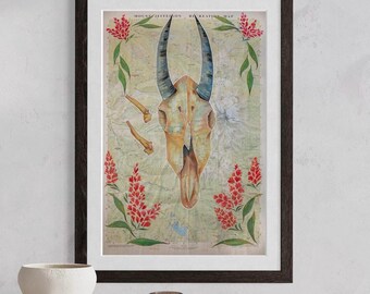 Restoration - Watercolor Fine Art Print, Mt. Jefferson Mountain Goat