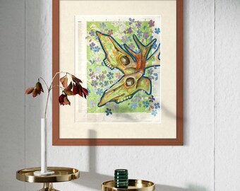 Fields of Lavender - Watercolor Fine Art Print, Kalamath National Forest Deer Skull