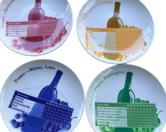 4 platos de porcelana New Lord Winston para vino, queso y aperitivos, en su caja original.