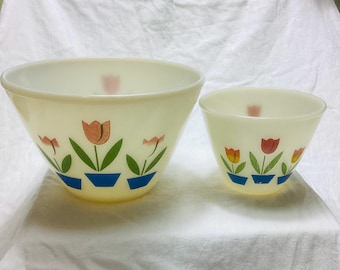 Fire King Tulip Mixing Bowl Set - Etsy