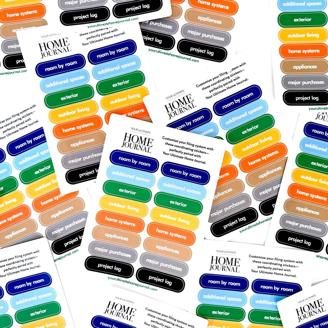 Stickers - Coordinate With Your Ultimate Home Journal - Etsy