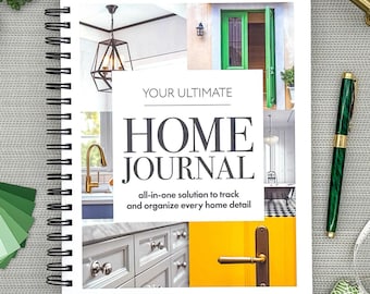 Home Organization Journal, Home Interior and Exterior Tracker, New Home, Home Maintenance Journal, Home Renovation Journal, Hardcover