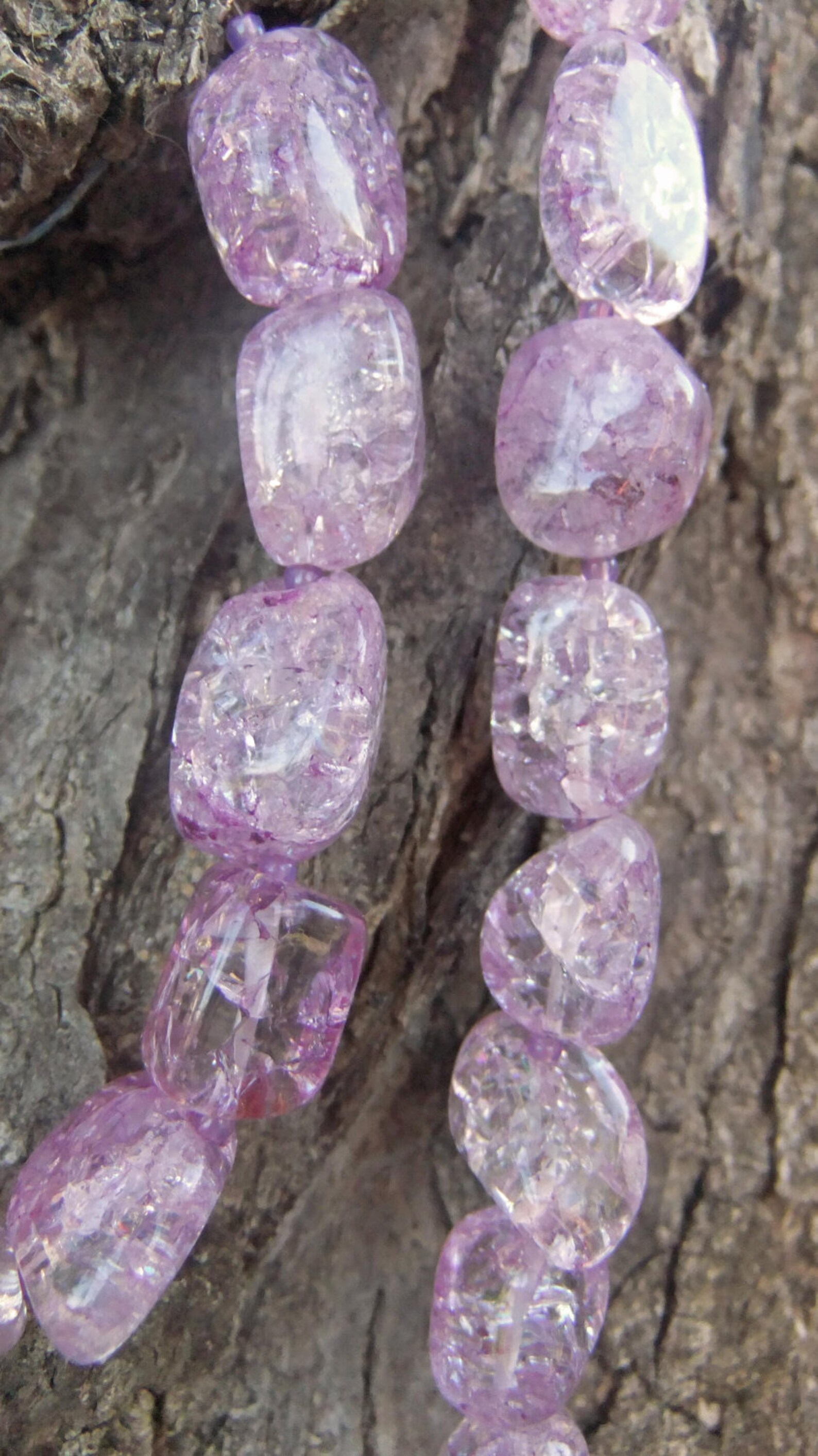 Mauve Quartz Gemstone Necklace and Bracelet Set Etsy