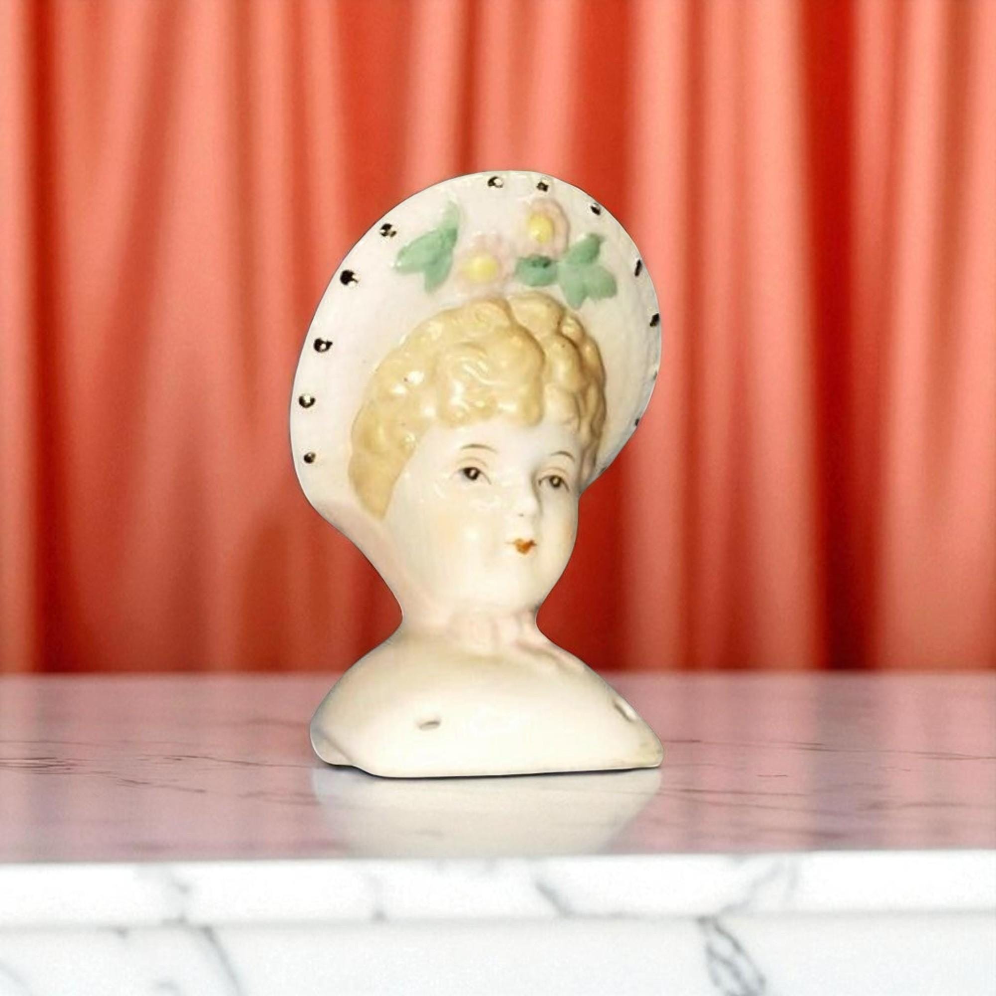Ancen OS Chne Poupée Tête Buste Porcelane Man Pent Flle