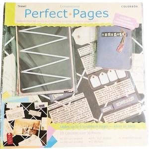 Travel Themed Dimensional Scrapbooking Page Kit, Card Making, Junk Journal, Paper Craft, Stickers, Vacation Scrapbook Layout, Craft Supply