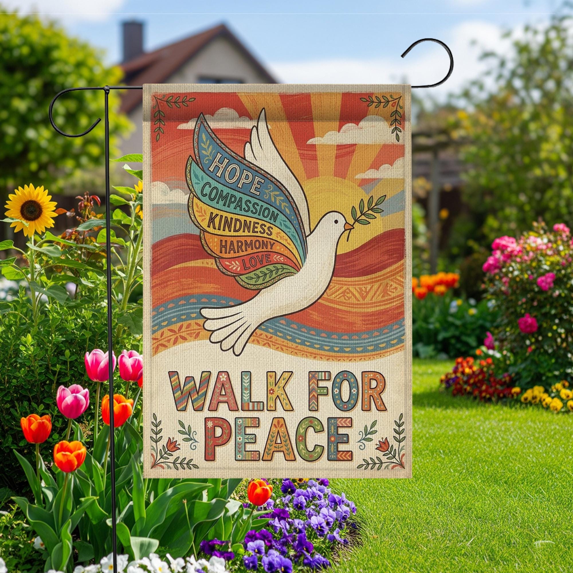 Vintage Peace Flag - Etsy