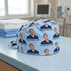 Funny Meme Scrub Cap: You Sure About That Quote Medical Hat image 1