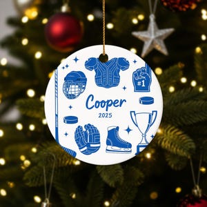 Enfeite de Hóquei Personalizado 2025: Lembrança de Natal com Nome Personalizado
