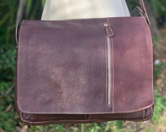 Genuine Leather Messenger Bag for Laptop | Brown Leather Cross body Messenger Bag | Leather Men's Work Bag | Classic Leather Men's Work Bag