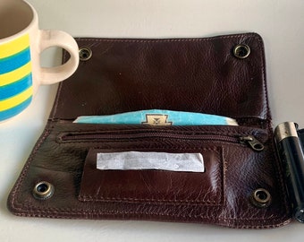 Soft Leather Tobacco Pouch in Black or Dark Brown | Roll your Own Tobacco Lover Gift